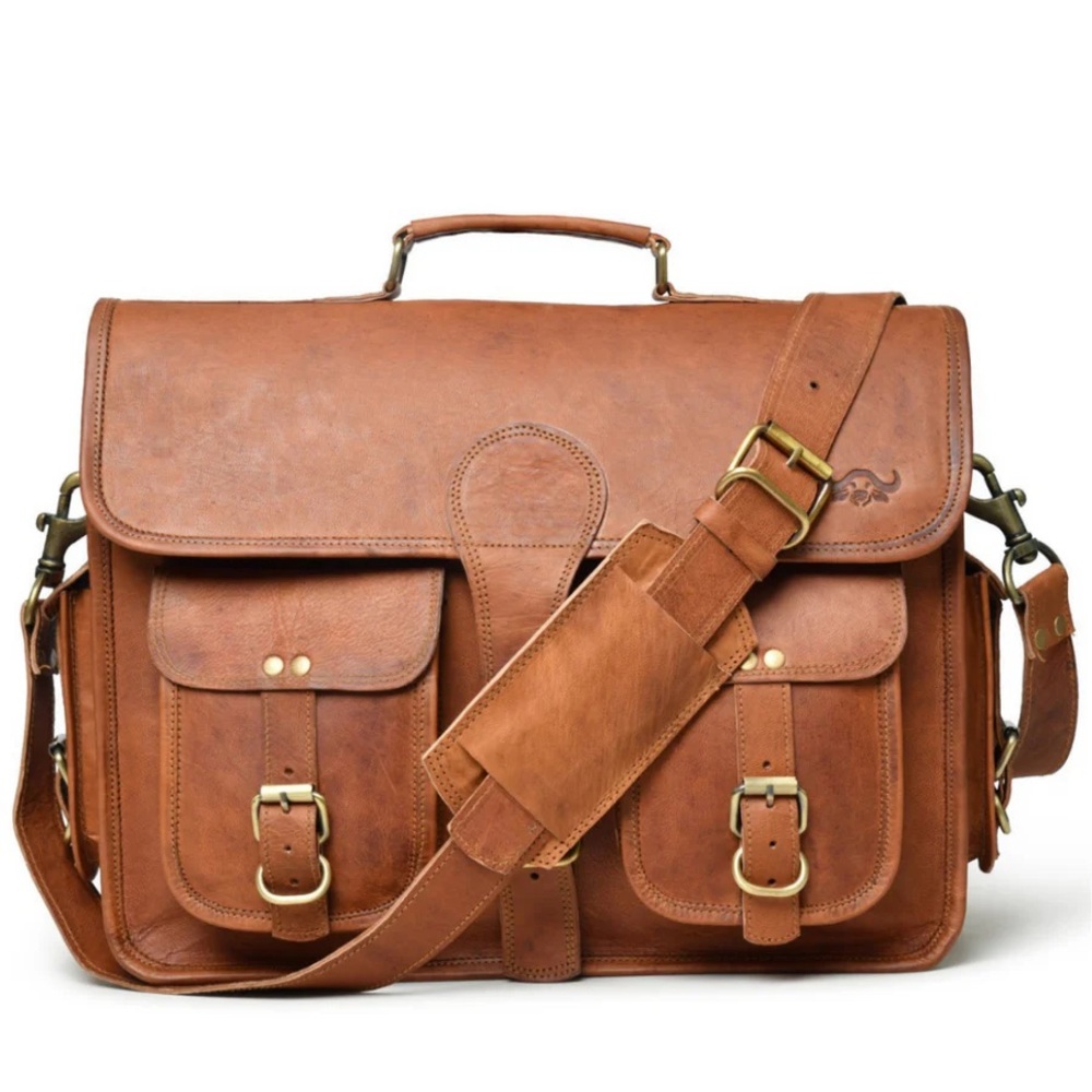 Brown Leather Messenger Bag